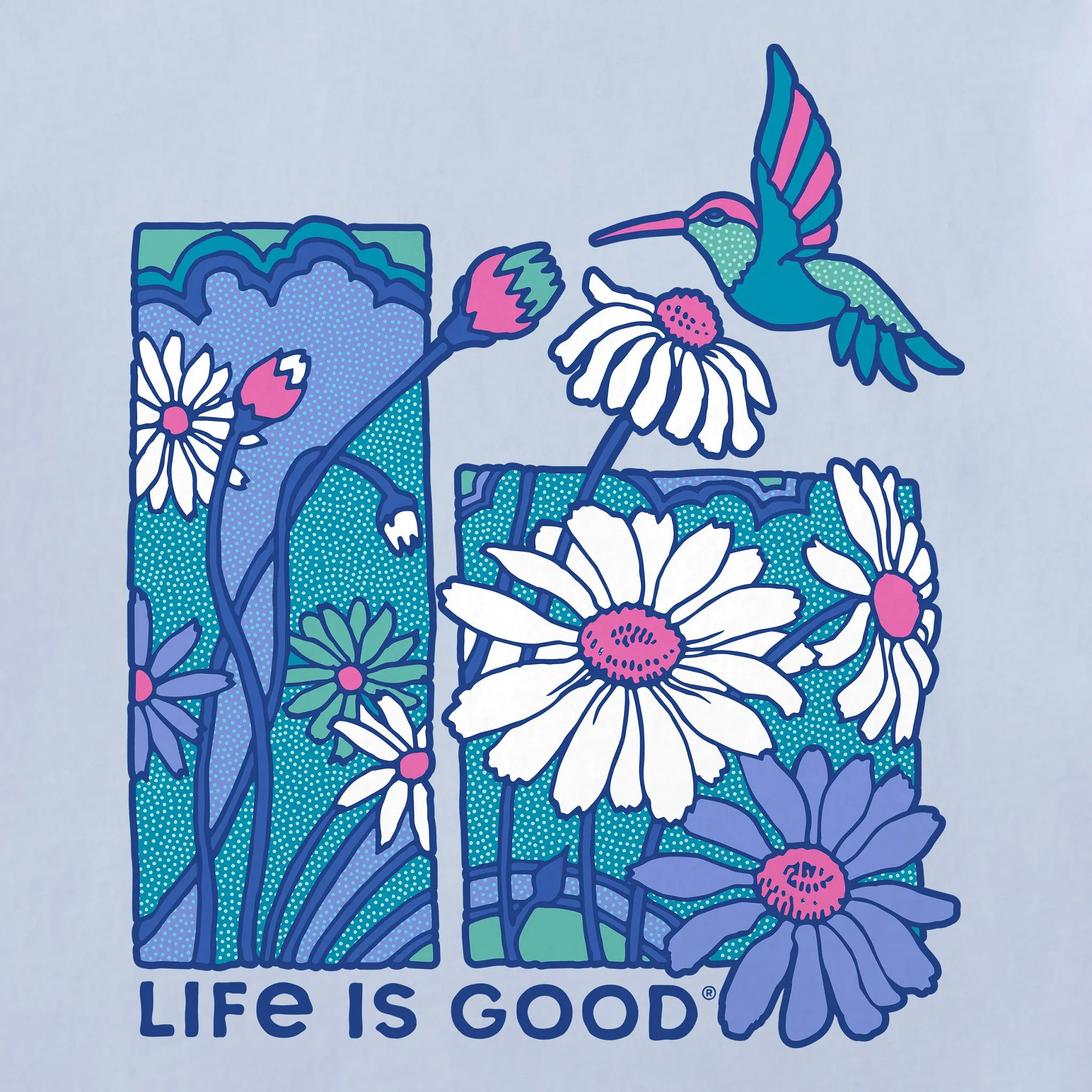 Women's Life is Good Hummingbird Short Sleeve Crusher Tee