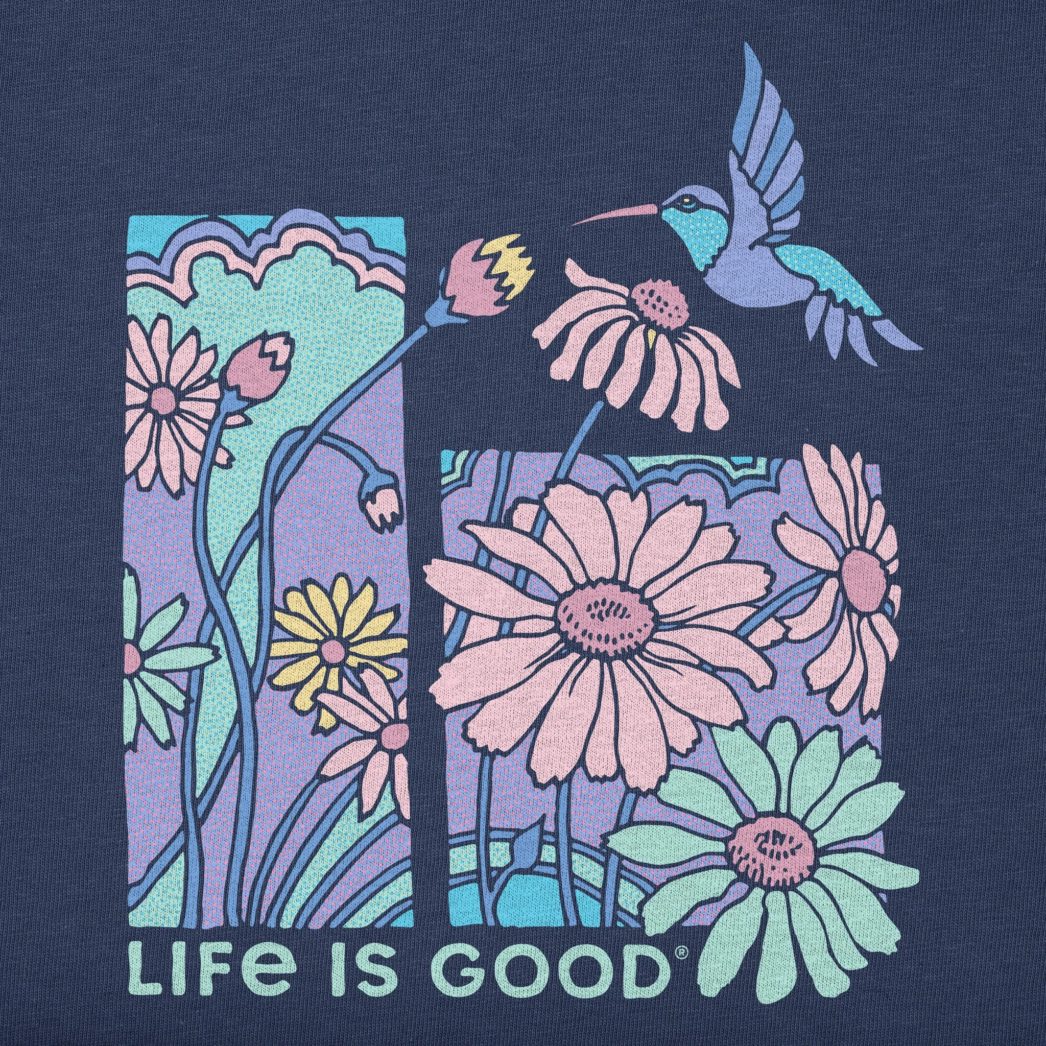 Women's Life is Good Hummingbird Short Sleeve Crusher Tee