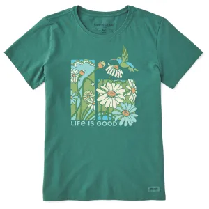 Women's Life is Good Hummingbird Short Sleeve Crusher Tee