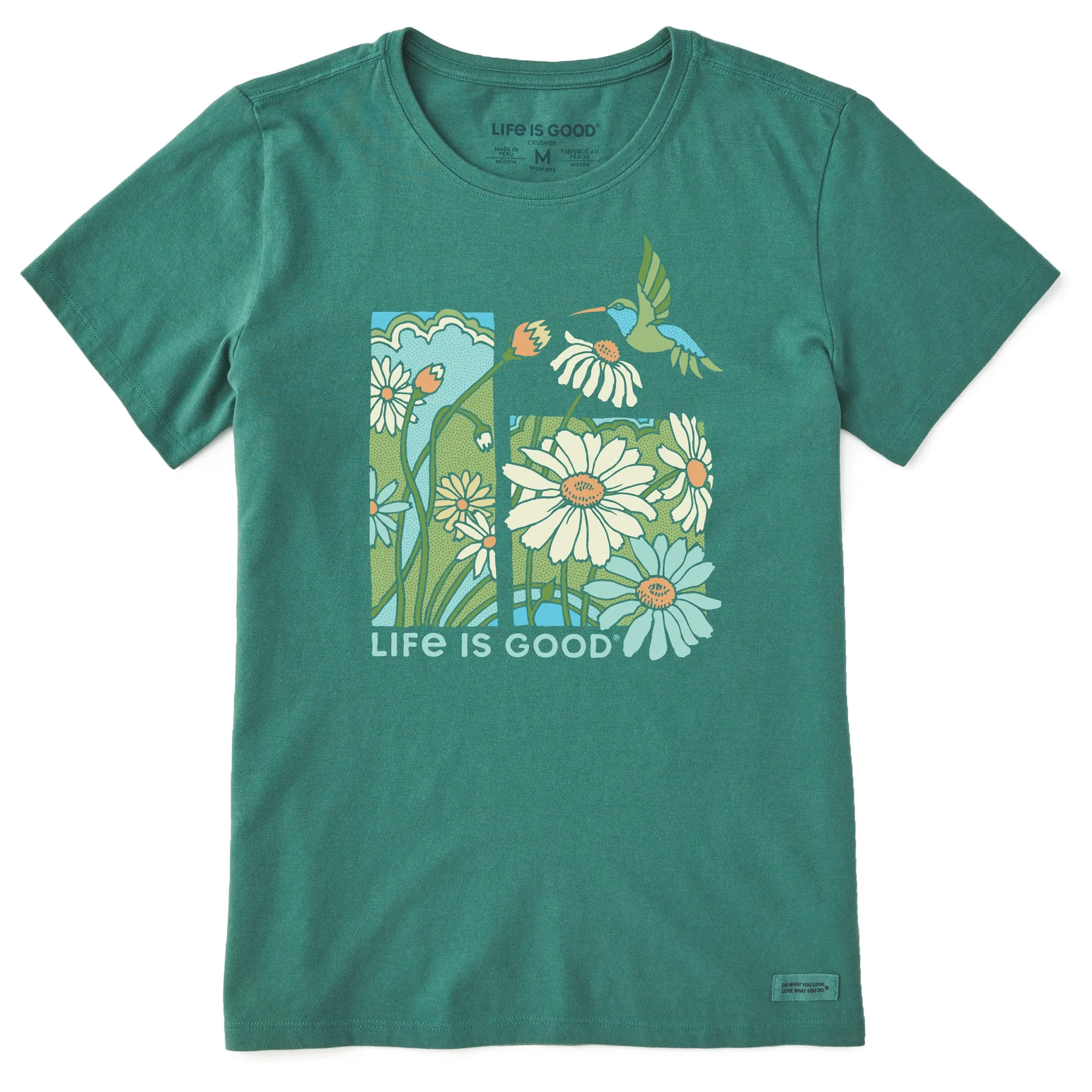 Women's Life is Good Hummingbird Short Sleeve Crusher Tee