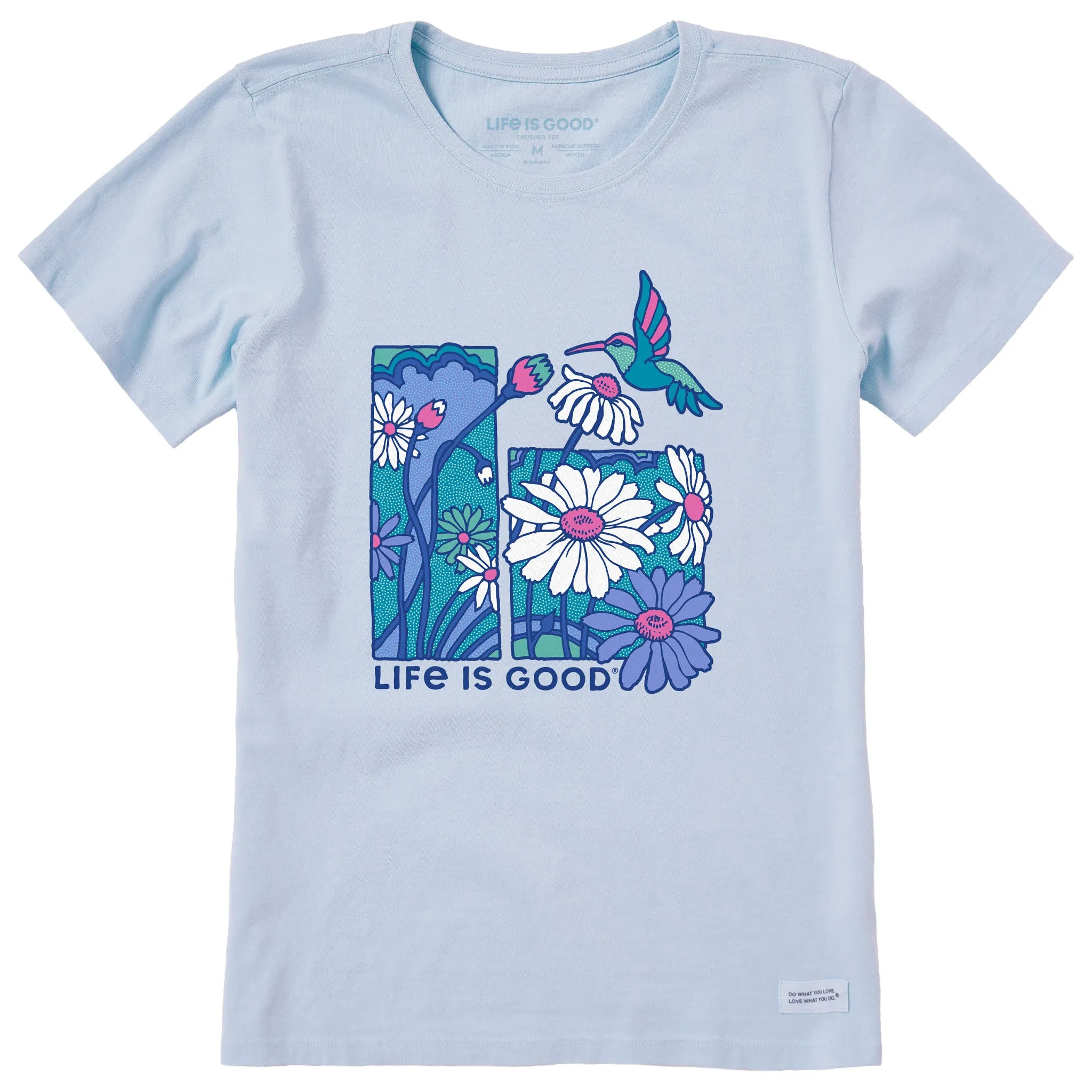 Women's Life is Good Hummingbird Short Sleeve Crusher Tee