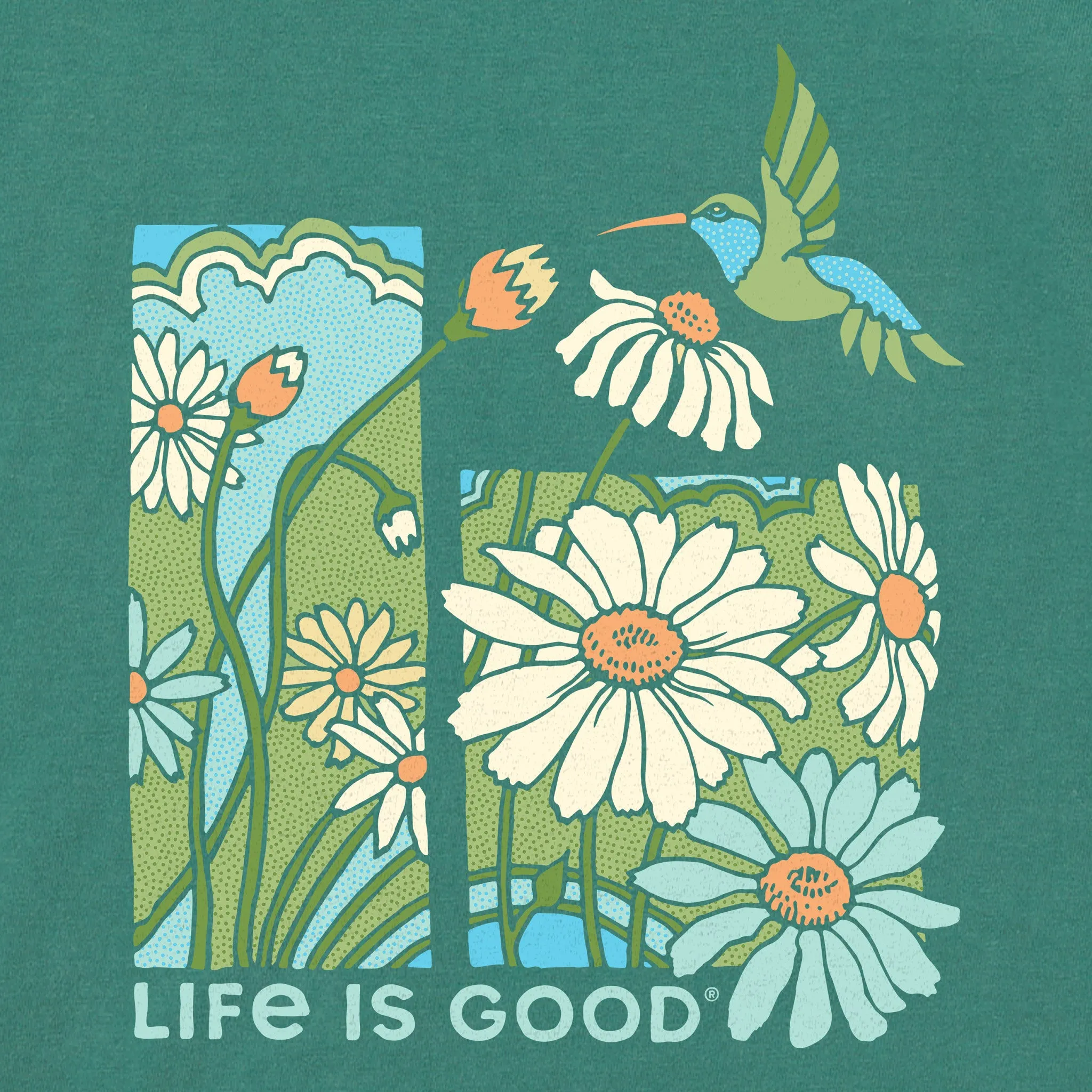 Women's Life is Good Hummingbird Short Sleeve Crusher Tee