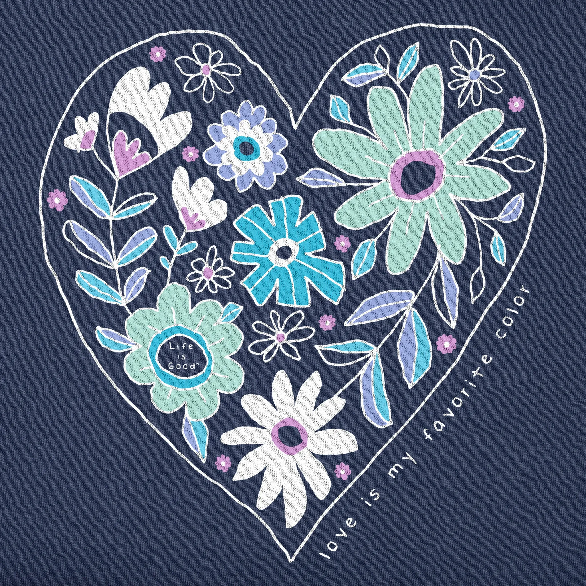 Women's Love Flower Heart Short Sleeve Vee