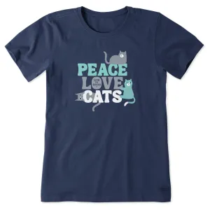 Women's Peace Love & Cats Short Sleeve Tee