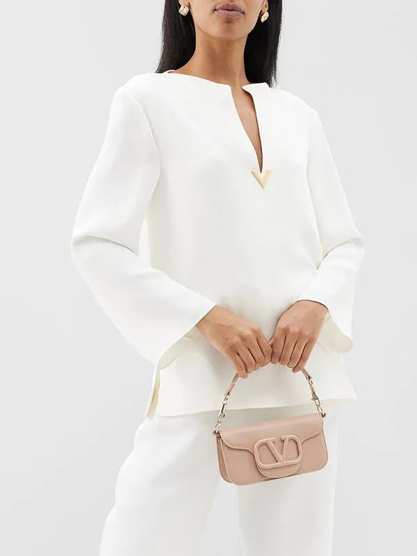 Wrap Pockets Solid Color Round-Neck Shirts Tops&Pants Two Pieces Set