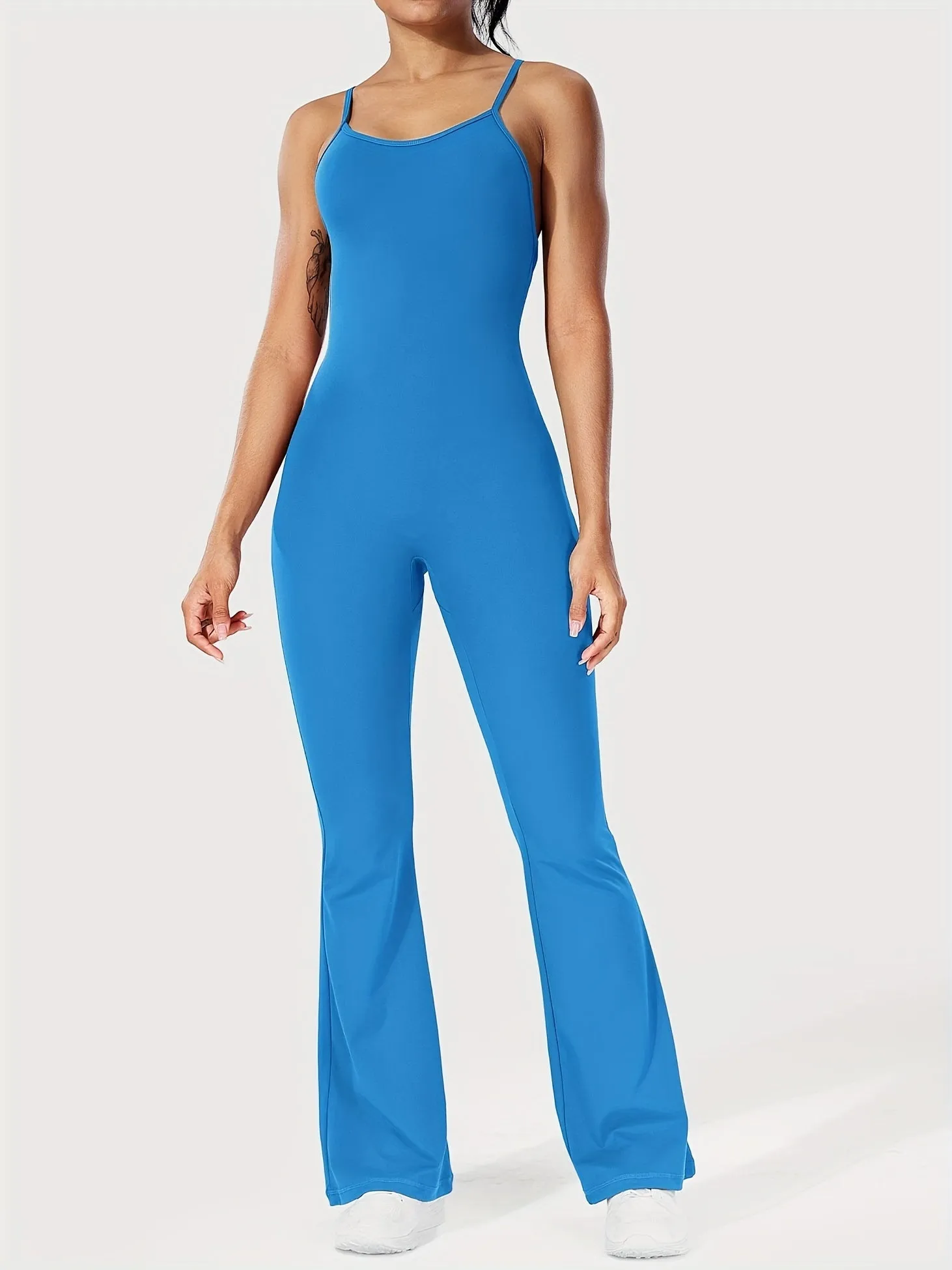 Yoga Flared Back Tight Cross Backless Sexy Jumpsuit