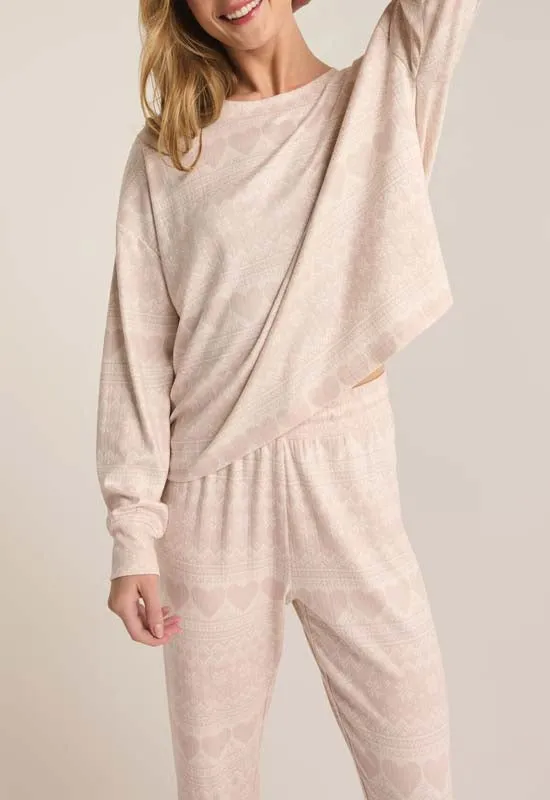 Z Supply - Faieisle Heart Long Sleeve Crystal Grey