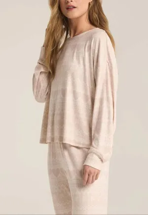 Z Supply - Faieisle Heart Long Sleeve Crystal Grey